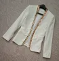 УНИКАЛНО СТИЛНО и ЕЛЕГАНТНО бяло вталено сако със златисти пайети , снимка 1