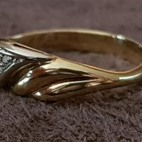 Стилен пръстен ЗЛАТЕН 14 карата диаманти БРИЛЯНТИ злато, снимка 5 - Пръстени - 45596792