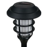 LED слънчев фенер соларна лампа с пламък ефект пластмаса черен 33 см, снимка 4 - Соларни лампи - 45822388