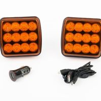 Безжични Wireless Стоп Светлини с Mагнит 12V-24V Лед Led Оранжеви Аварийни Светлини Блиц Светлина, снимка 12 - Аксесоари и консумативи - 45186456