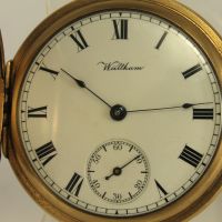 1912 Америкаснки Джобен Часовник WALTHAM Дебела Позлата, снимка 2 - Антикварни и старинни предмети - 45367425