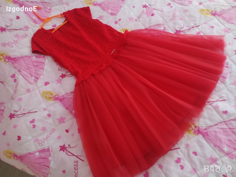 158 Нова  червена рокля, празнична рокля с туту пола, снимка 1