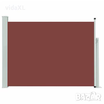 vidaXL Прибираща се дворна странична тента, 117x500 см, кафява, снимка 1