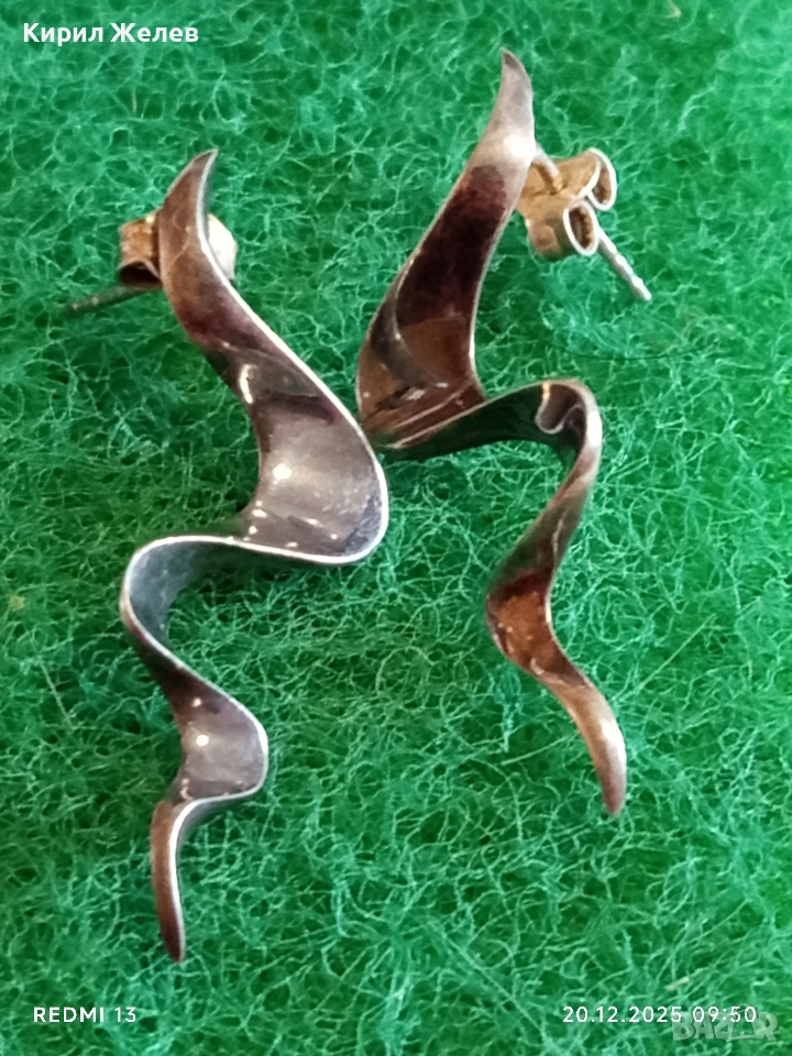 ЕКСТРАВАГАНТНИ ДАМСКИ СРЕБЪРНИ ОБЕЦИ МУЗА АРТ БИЖУ 38272, снимка 1