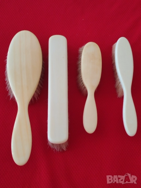 Комплект четки за дрехи и коса, слонова кост. , снимка 1