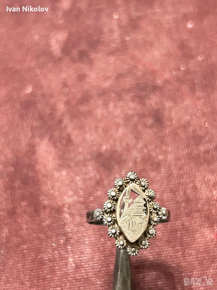 Дамски сребърен пръстен, ръчна изработка, снимка 1