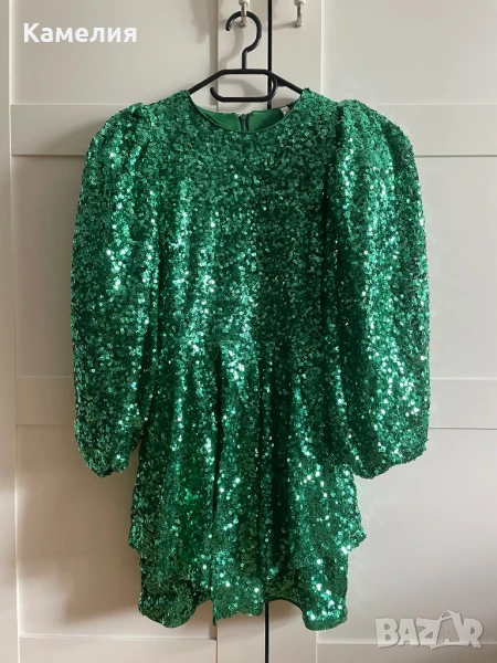 Официална рокля с балон ръкави, снимка 1