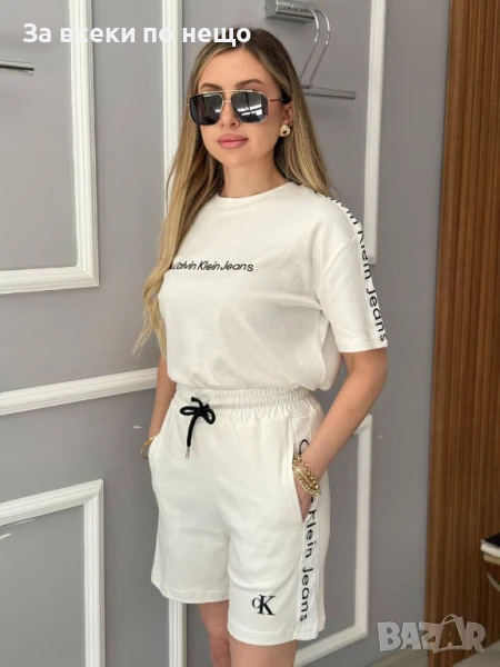 Calvin Klein Дамски Летен Памучен Спортен Комплект С Бродирано Лого🔝Дамски Спортен Екип Код A714, снимка 1