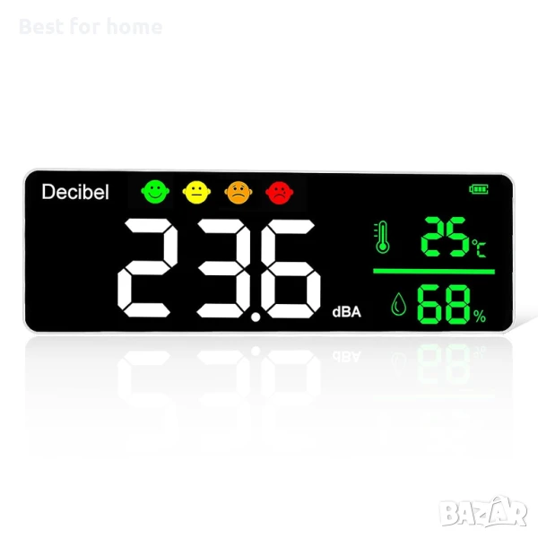 HYEIOL  3-в-1  стенен децибеломер с 11-инчов голям LED дисплей, снимка 1