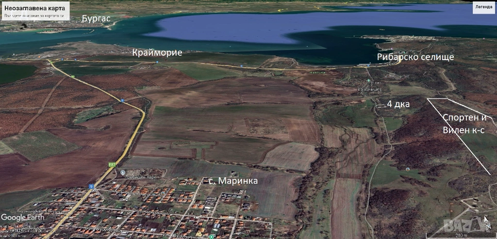 Парцел в град Бургас, в.з.Черниците, до Море, Конна база и Wakepark, снимка 1