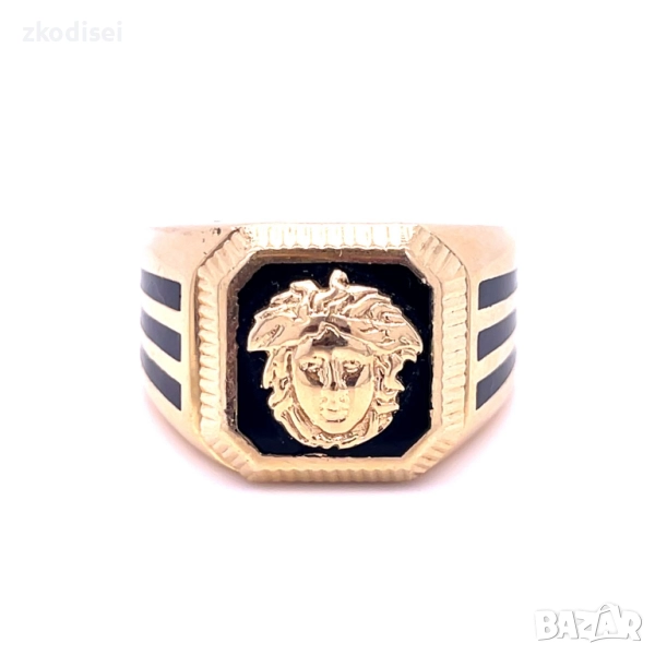 Златен мъжки пръстен 13,26гр. размер:66 14кр. проба:585 модел:26794-1, снимка 1