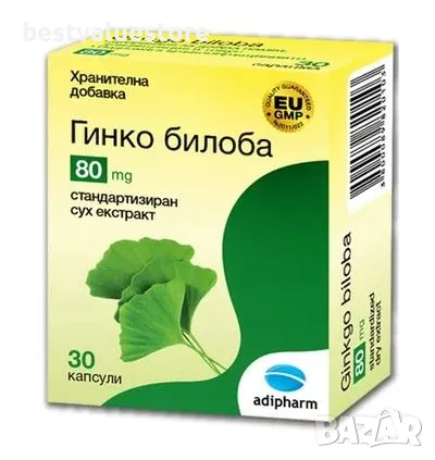 Гинко Билоба 80 Мг 30 Капсули Adipharm, снимка 1