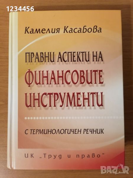 Правни аспекти на финансовите инструменти, с терминологичен речник, Камелия Касабова, НАЙ-НИСКА ЦЕНА, снимка 1