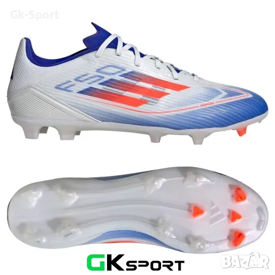 Футболни обувки ADIDAS F50 LEAGUE FG/MG WHITE/SOLAR RED/LUCID BLUE размер 42, 43 1/3, 44, снимка 1