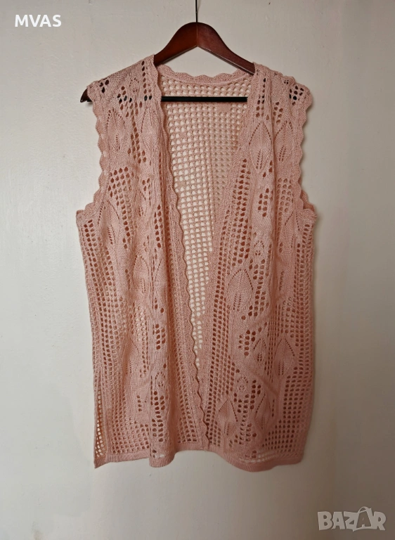Нова дамска розова жилетка L размер, снимка 1