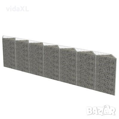 vidaXL Габионна стена, поцинкована стомана, 450x30x100 см(SKU:143571, снимка 1