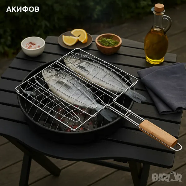 Скара за барбекю за риба Muhler, 27x26.5x50.5cm, снимка 1