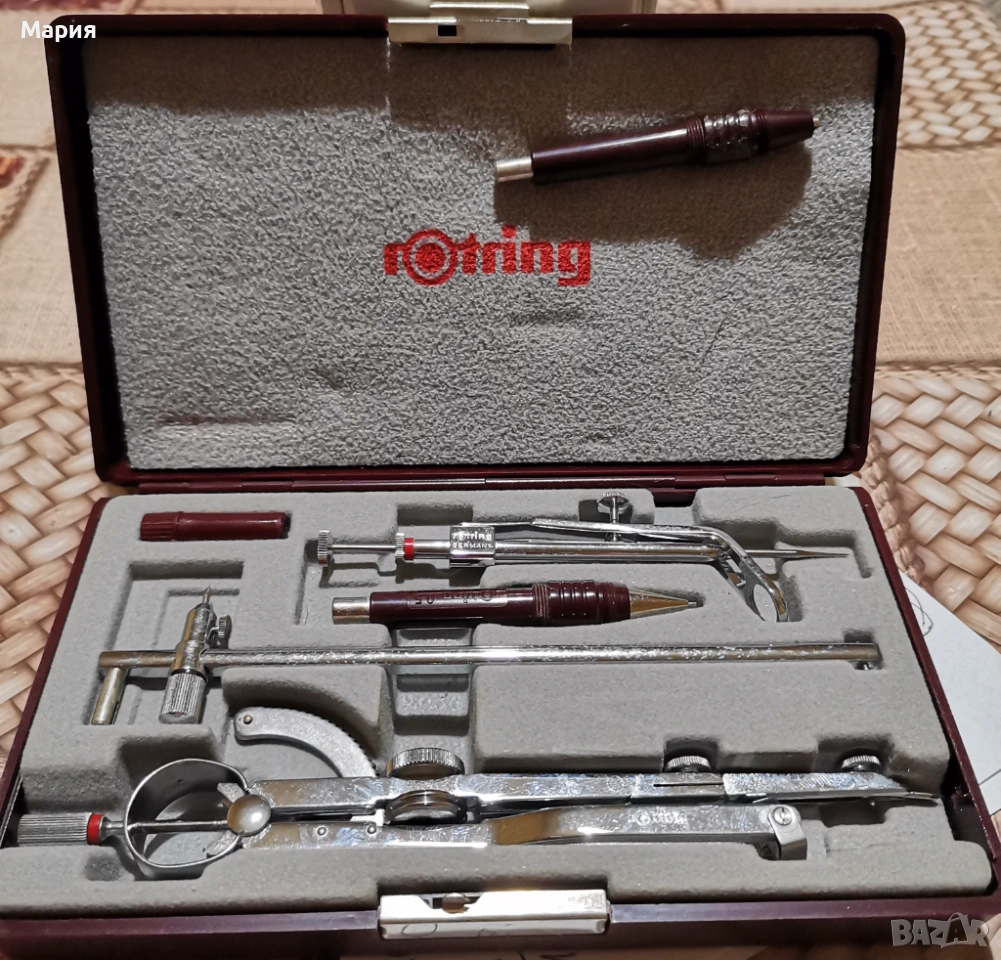 Комплект Rotring хромирани прецизни чертожни инструменти, снимка 1
