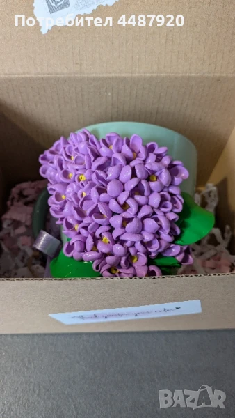 Чаша с декорация от полимерна глина, снимка 1