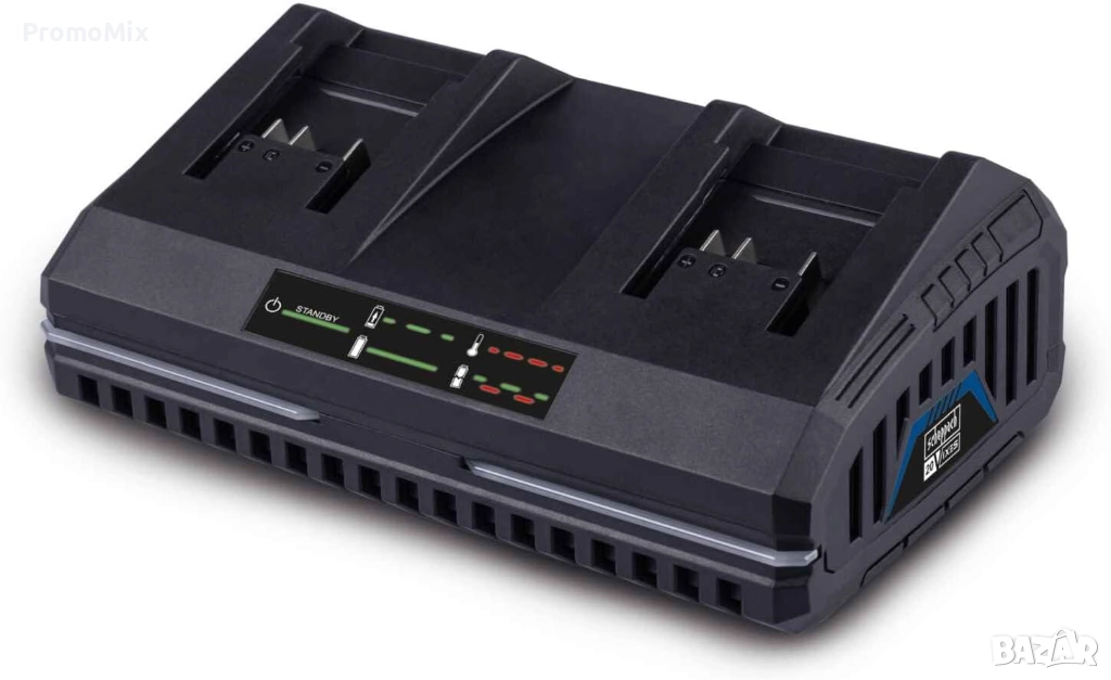 Двойно зарядно устройство Scheppach IXES SDBC4.5A 20V 240W Бързо зарядно устройство Зарядна станция, снимка 1