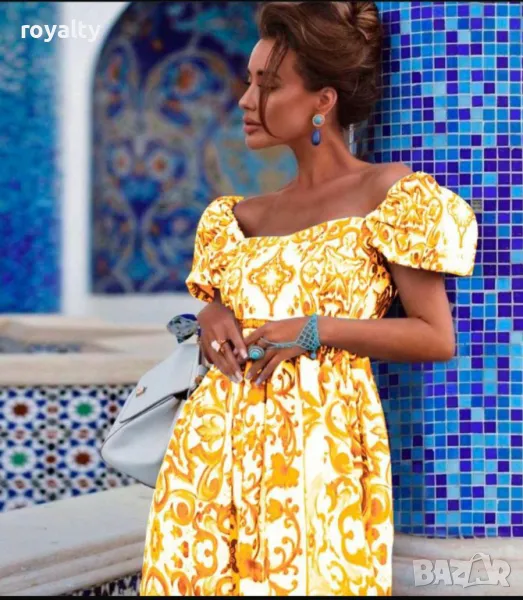 Ефирни жълти дълги рокли, снимка 1