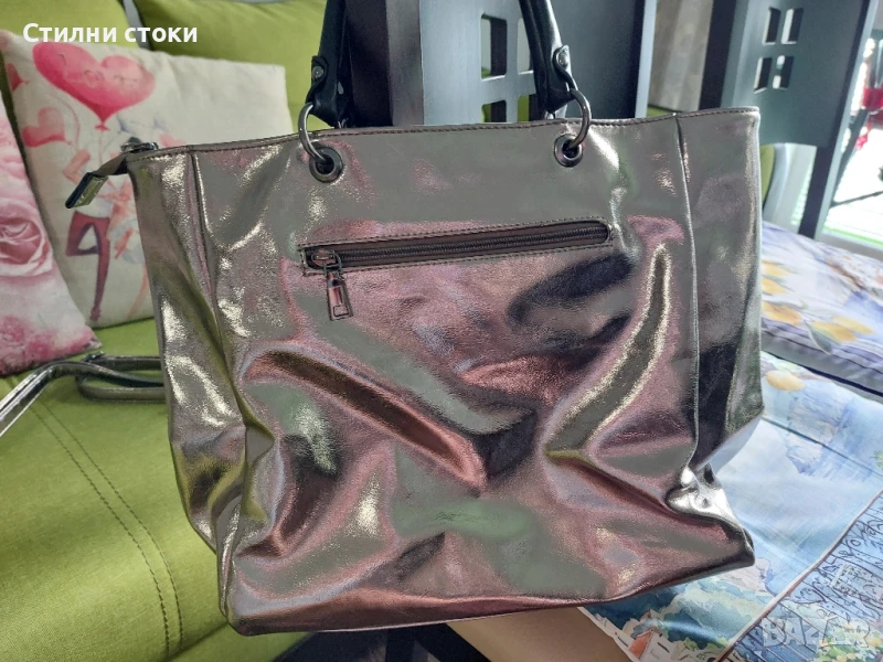 Сребриста дамска чанта, снимка 1