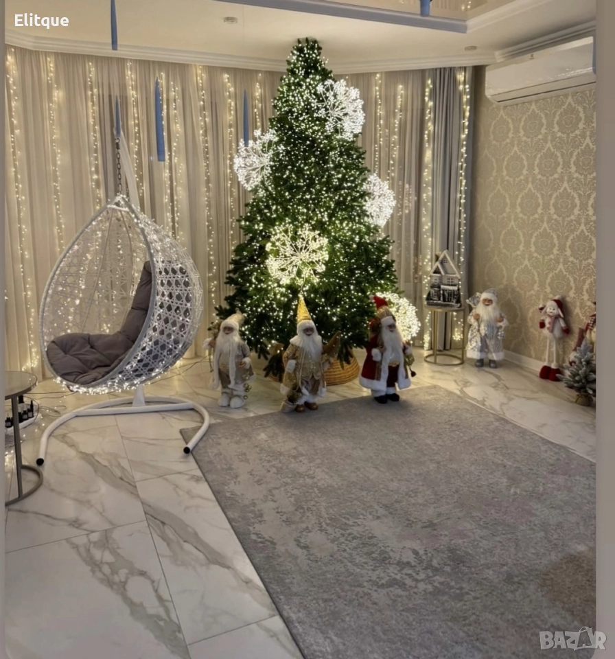 Градинска люлка от PVC ратан с метална конструкция, снимка 1