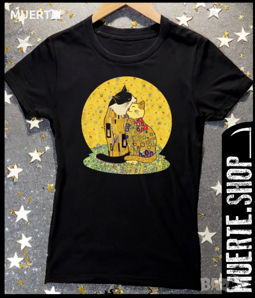 Дамска тениска с щампа KLIMT BY CATS, снимка 1