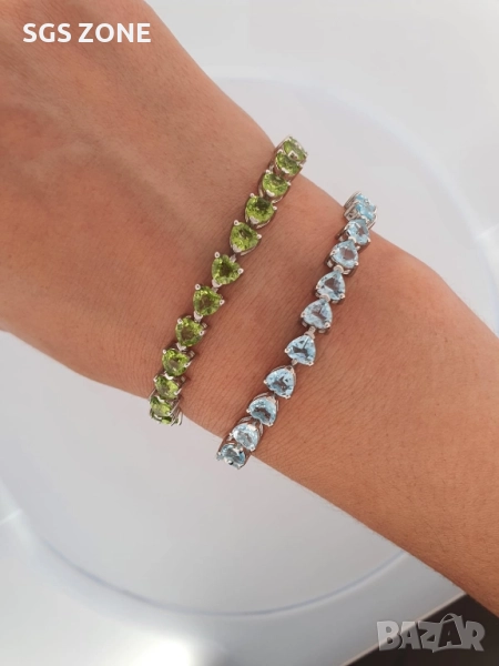 СРЕБЪРНА ГРИВНА С ТОПАЗ ИЛИ ПЕРИДОТ С ТАЙЛАНД 925, снимка 1