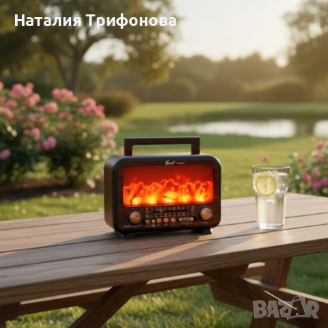 Соларно преносимо радио  FP-2393-S - тип камина с горящи пламъци, снимка 5 - Други стоки за дома - 53401432