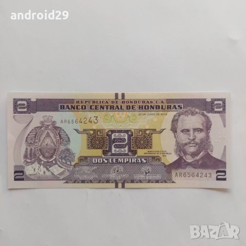 ХОНДУРАС / HONDURAS 2 Лемпира/lempiras  2019г. - Банкнота UNC, снимка 1