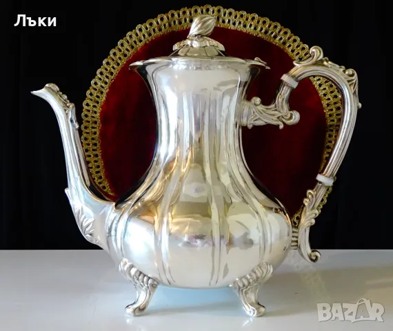 Посребрена кана 1.5 кг.,уникален дизайн,барок. 