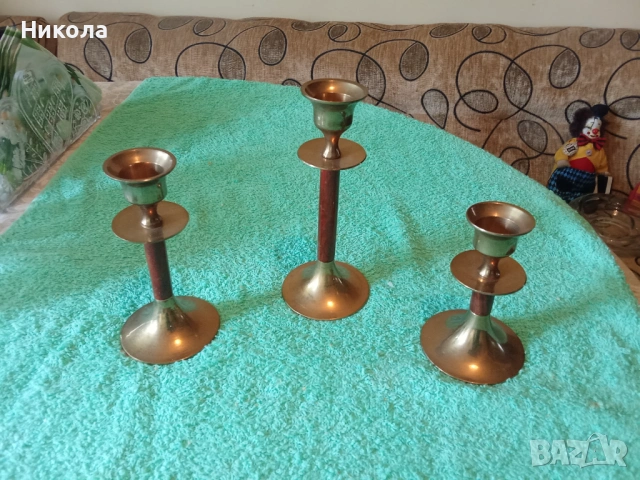 Лот от 3 винтидж свещника