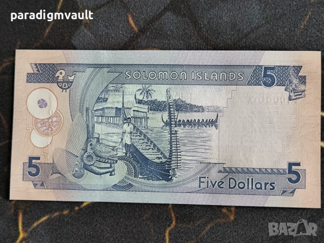 Банкнота - Соломонови острови - 5 долара UNC | 2009г., снимка 2 - Нумизматика и бонистика - 53923444