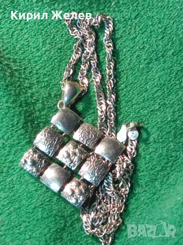 ШАРМАНТЕН АЖУРЕНТ СРЕБЪРЕН МЕДАЛЬОН РОДИРАНО СРЕБРО 925 със СРЕБЪРНА ВЕРИЖКА СРЕБРО 925 ITALY 28488, снимка 2 - Колиета, медальони, синджири - 49734065