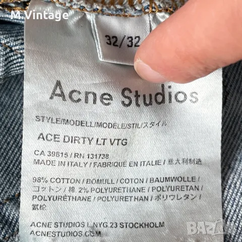 Acne Studios Ace Dirty LT VTG 32/32 - Мъжки Дънки, снимка 9 - Дънки - 49610523