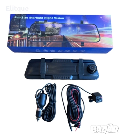 Видеорегистратор - огледало за автомобил с 10 инчов тъчскрийн и двоен запис, снимка 5 - Други стоки за дома - 52853895