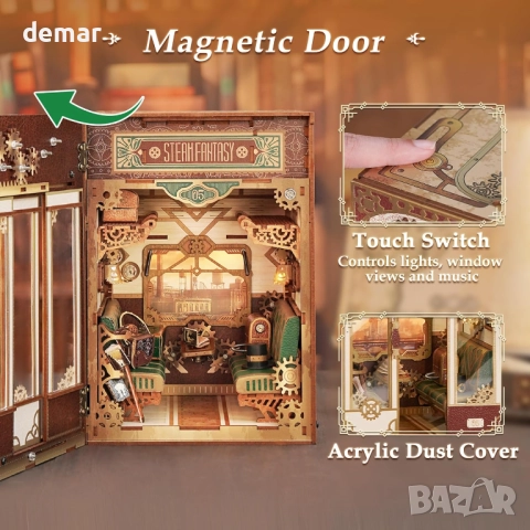 Комплект кътче за книги Tonecheer: 3D пъзел - кабина на влак, снимка 6 - Пъзели - 51691374