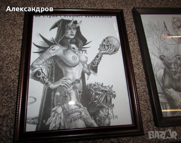 4бр. еротични скици рамкирани 28х23см, снимка 2 - Други ценни предмети - 54128266