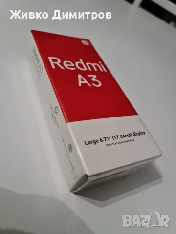 !!! ПРОДАДЕН !!! Телефон REDMI A3 Large 6.71" 3GB RAM 64GB ROM Midnight Black, снимка 1