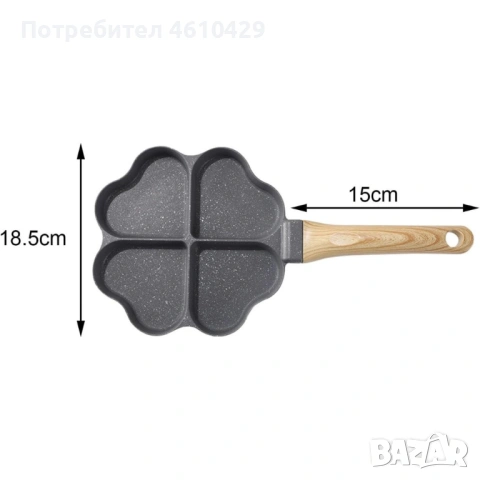 Тиган за пържене на яйца, палачинки- индукция сърце, снимка 2 - Съдове за готвене - 53227750