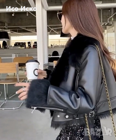 Дамско зимно кожено яке , снимка 4 - Якета - 51980040