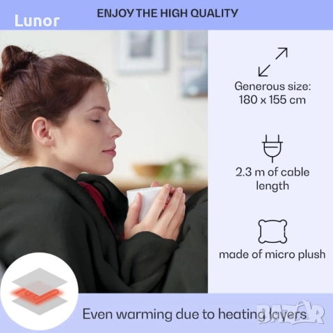 Електрическо/затоплящо одеяло със ръкави, снимка 6 - Олекотени завивки и одеяла - 52435355