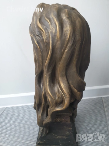 Solome статуя 60см-4кг/Арт Деко стара теракота фигура-бюст на жена, снимка 6 - Статуетки - 53004041