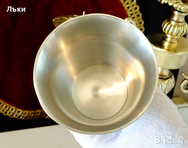 Калаена халба и чаша LOVE,калаена сватба. , снимка 4 - Антикварни и старинни предмети - 54283072