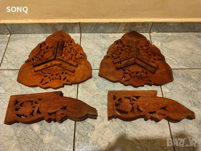 Прекрасни Сгъваеми Помощни Масички Дърворезба, снимка 10 - Антикварни и старинни предмети - 53556050