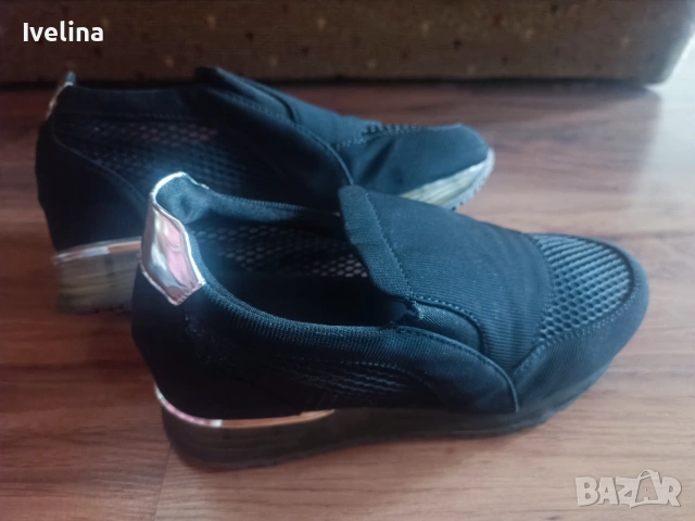 Черни летни маратонки на платформа , снимка 3 - Маратонки - 53821456