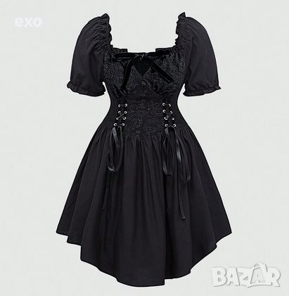 Секси рокля, мини черна рокля, готик рокля