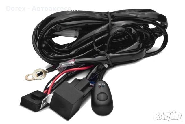 Комплект окабеляване за LED бар и фарове 12V – 3.5 м, реле, бушон 40A, ключ с LED, до 480W