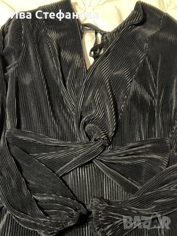 Нов черен дълъг елегантен еластичен гащеризон рипс рипсен универсален овърсайз модел широка кройка , снимка 5 - Гащеризони - 51860246